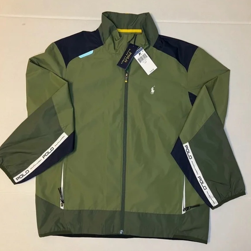 New Mens Polo Ralph Lauren Green/Navy Windbreaker jacket
